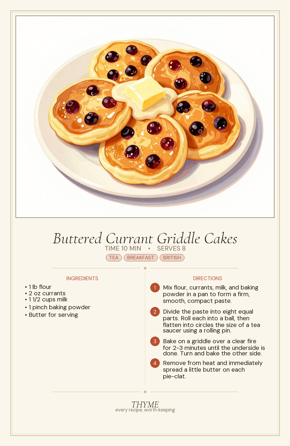 Buttered Currant Griddle Cakes