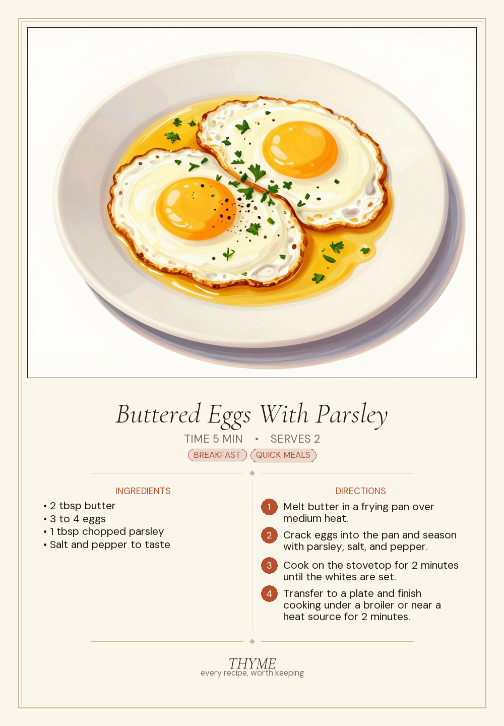 Buttered Eggs With Parsley