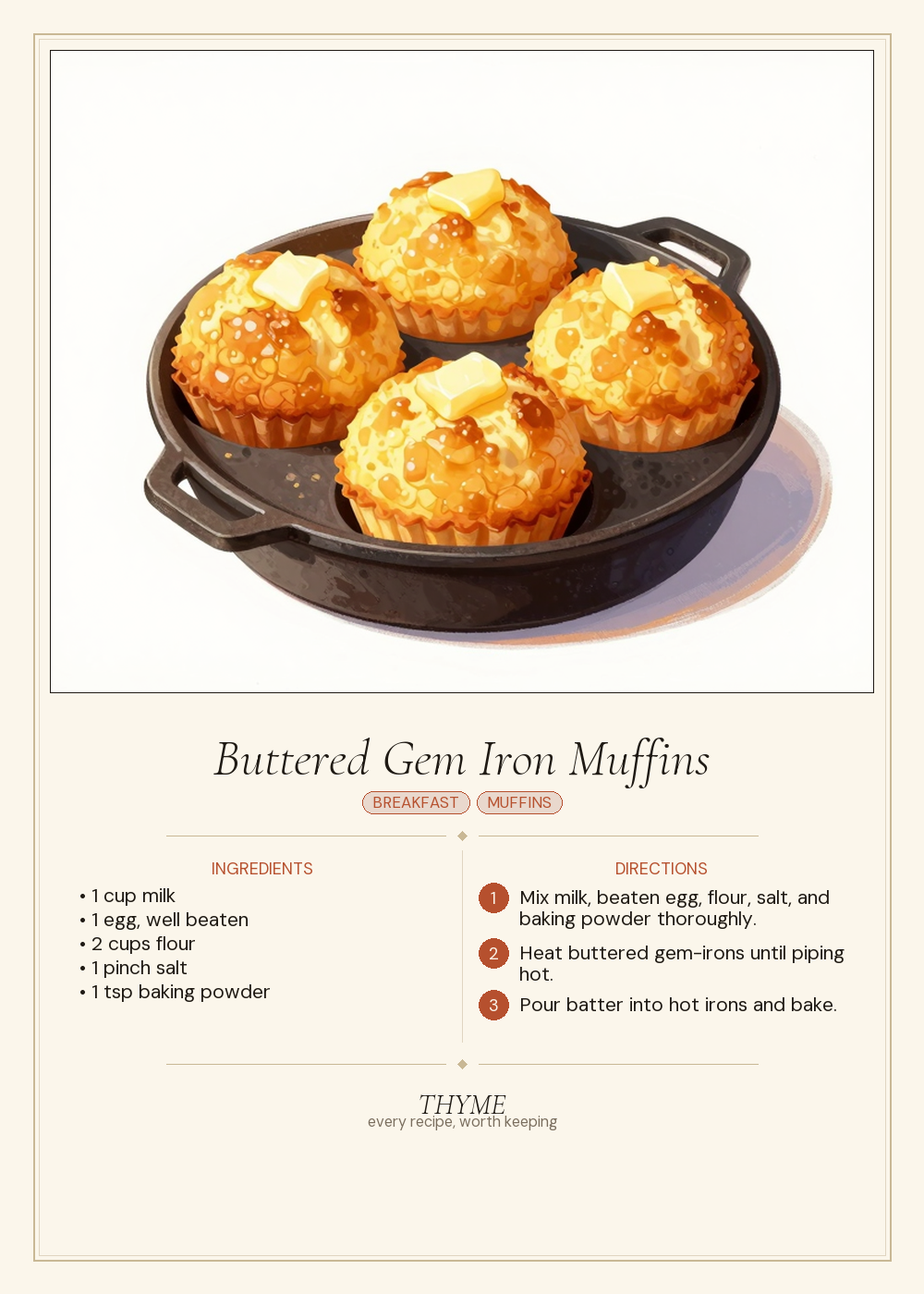 Buttered Gem Iron Muffins