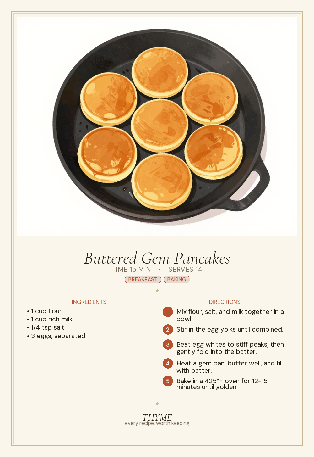 Buttered Gem Pancakes