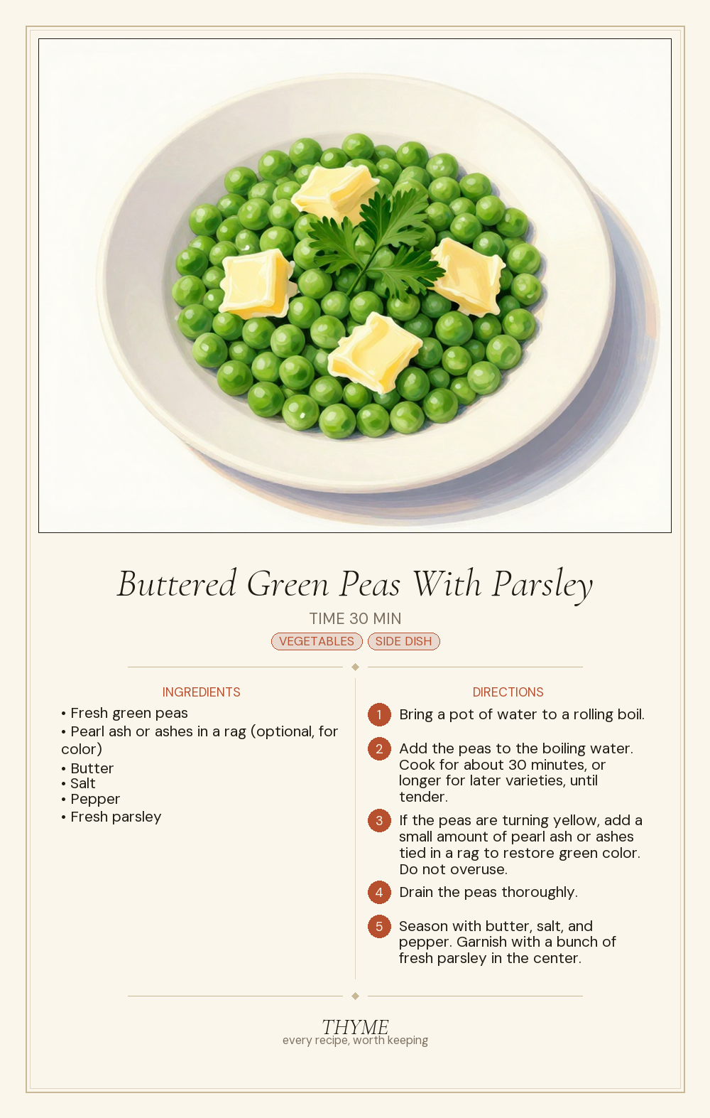 Buttered Green Peas With Parsley