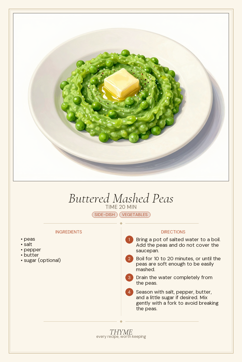 Buttered Mashed Peas