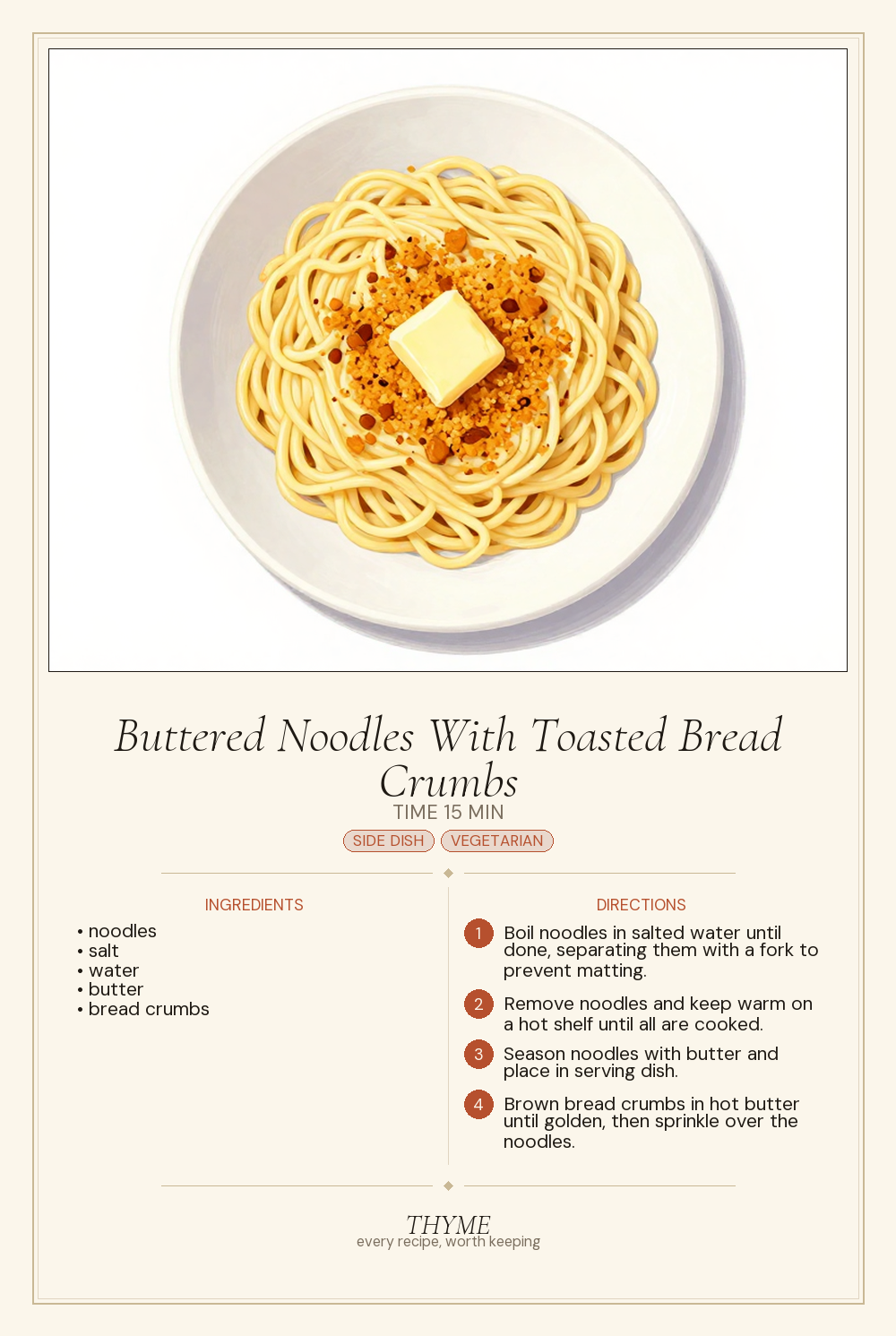 Buttered Noodles With Toasted Bread Crumbs
