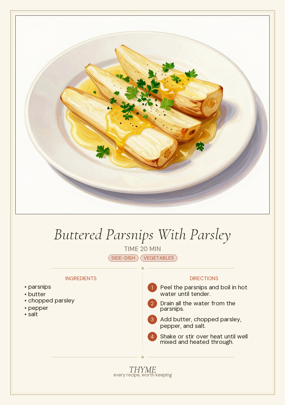 Buttered Parsnips With Parsley