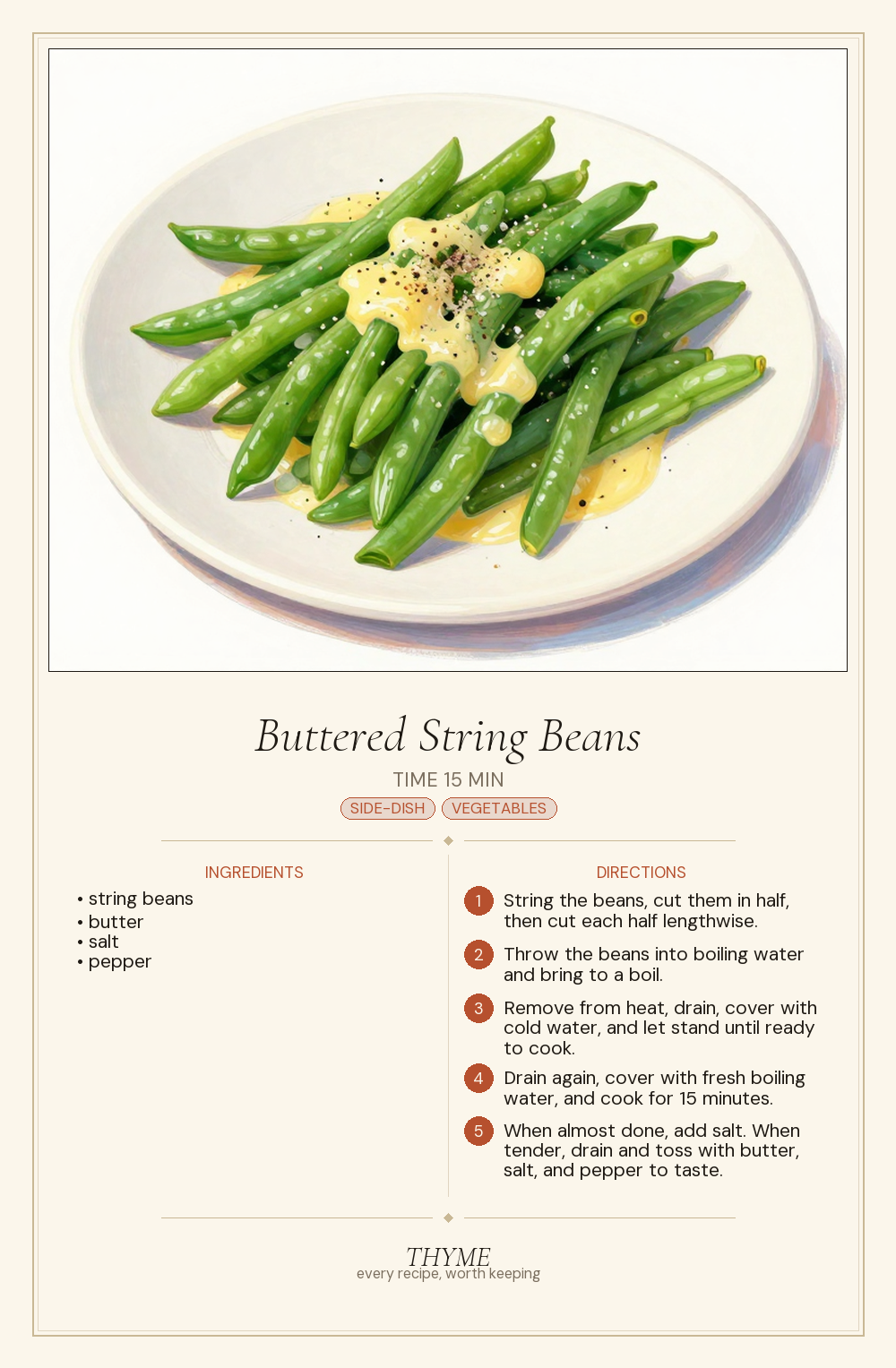 Buttered String Beans