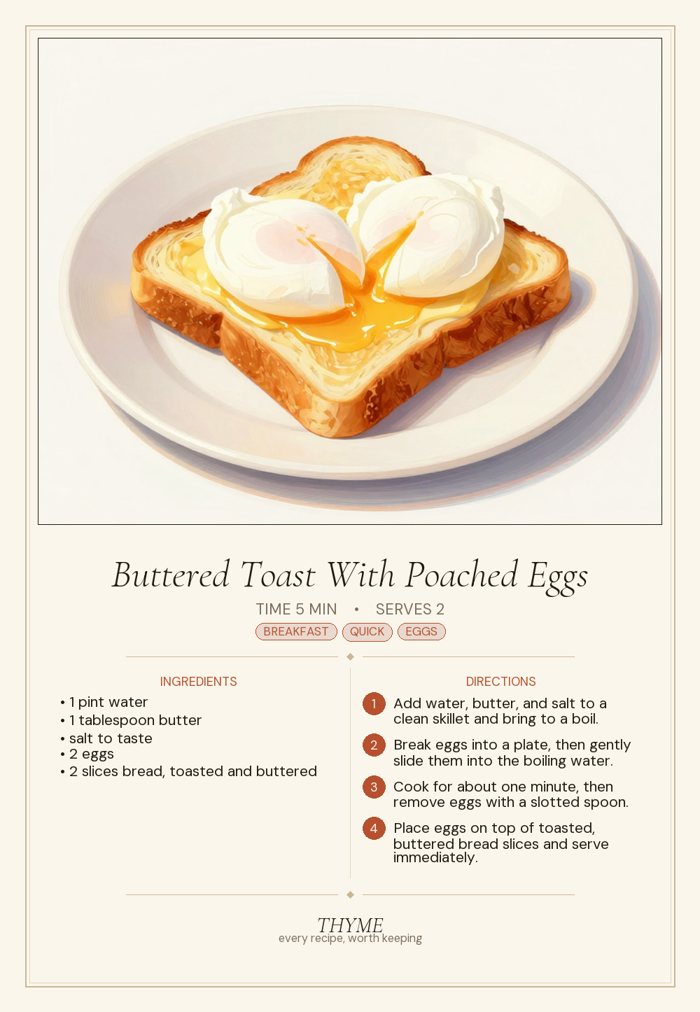 Buttered Toast With Poached Eggs