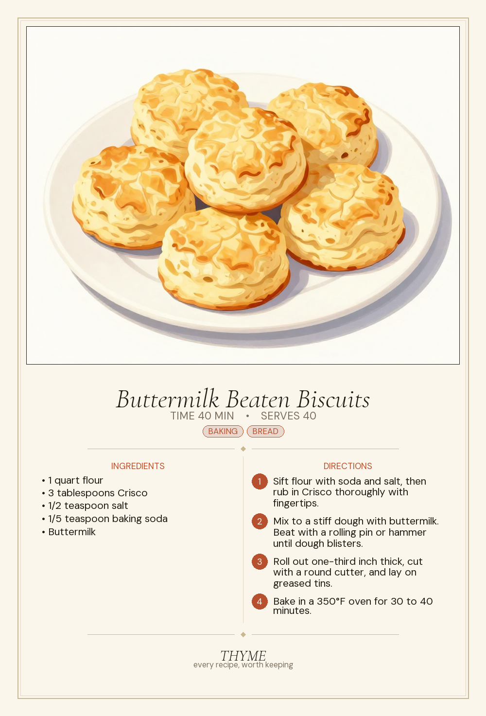 Buttermilk Beaten Biscuits