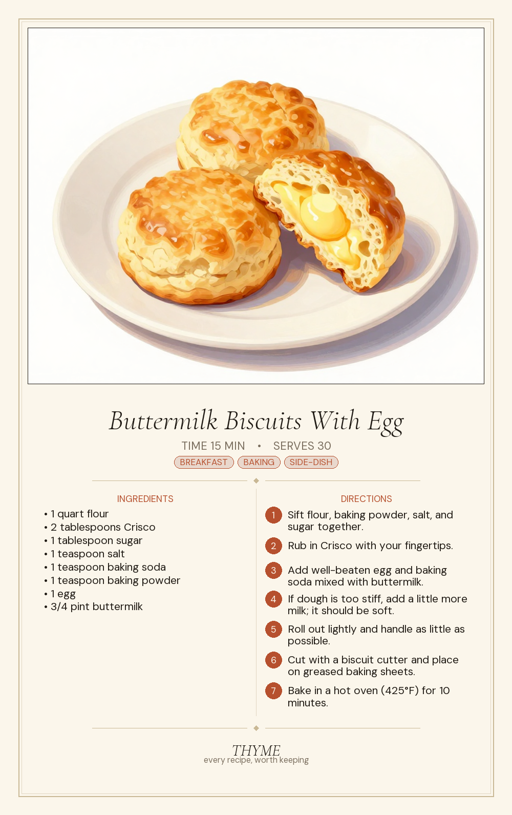 Buttermilk Biscuits With Egg