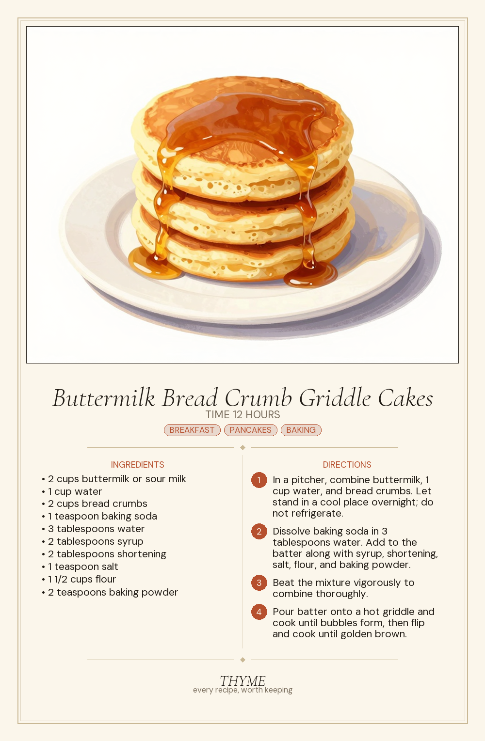 Buttermilk Bread Crumb Griddle Cakes