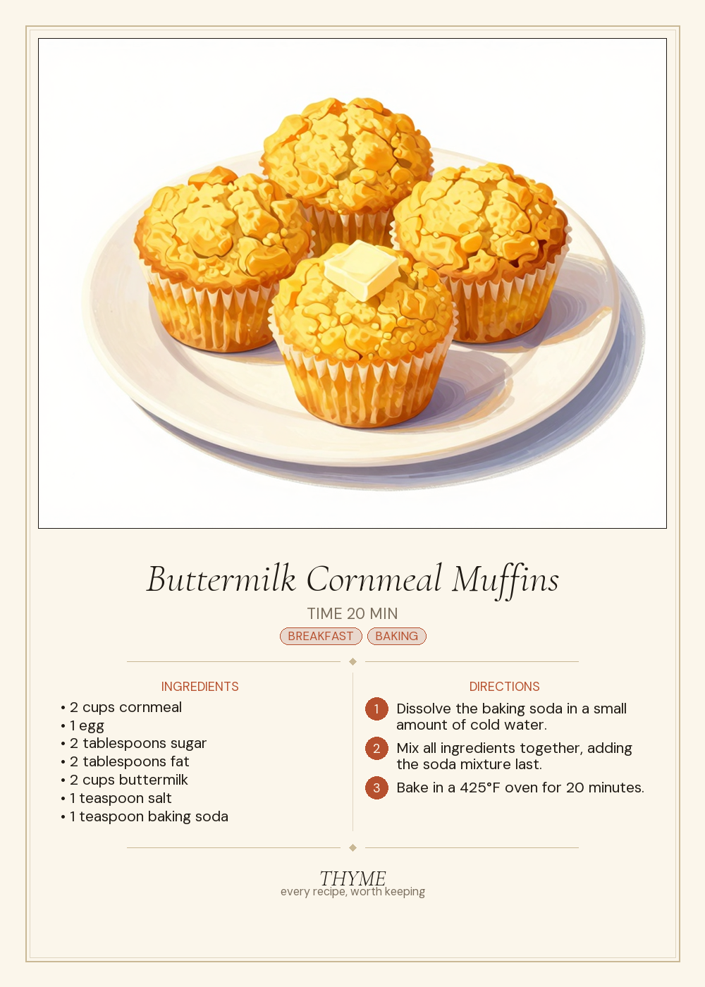 Buttermilk Cornmeal Muffins