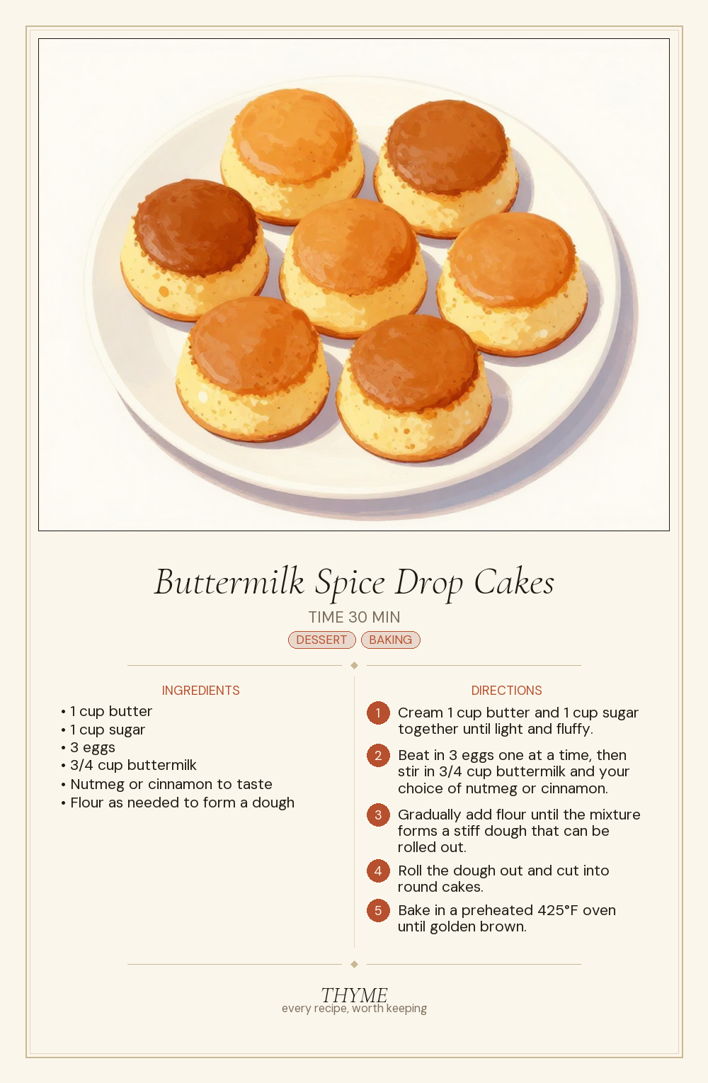 Buttermilk Spice Drop Cakes