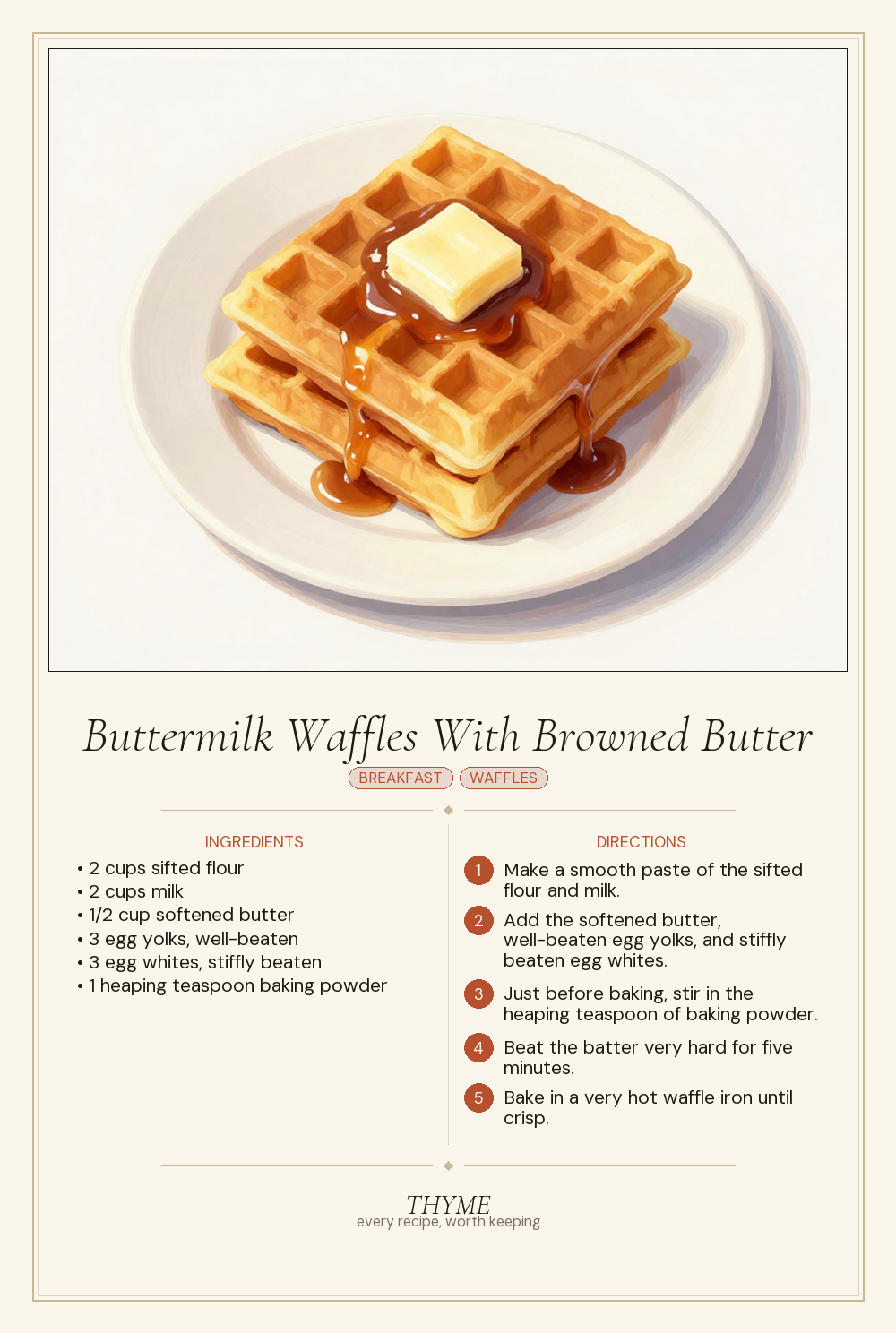 Buttermilk Waffles With Browned Butter