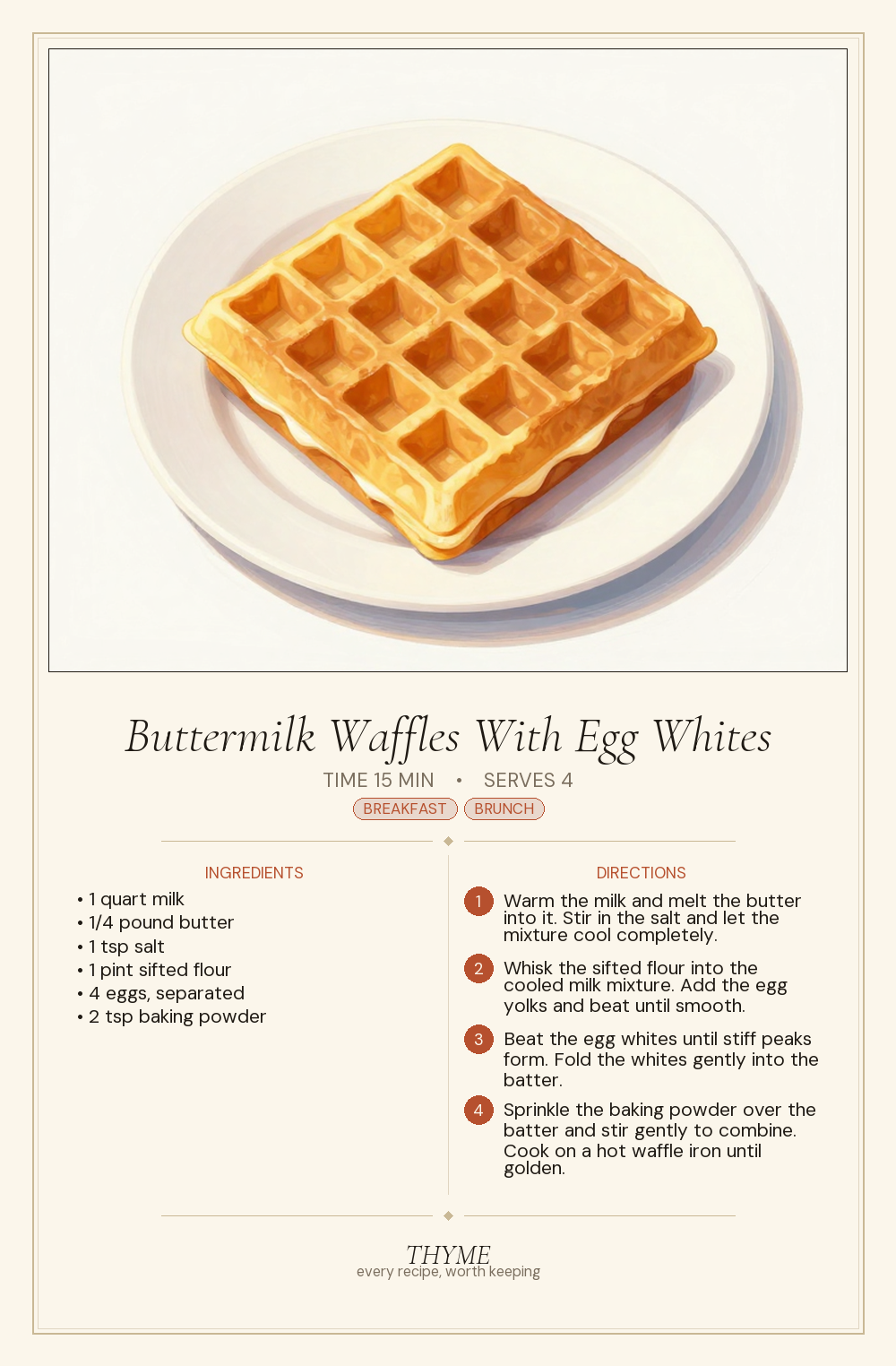 Buttermilk Waffles With Egg Whites