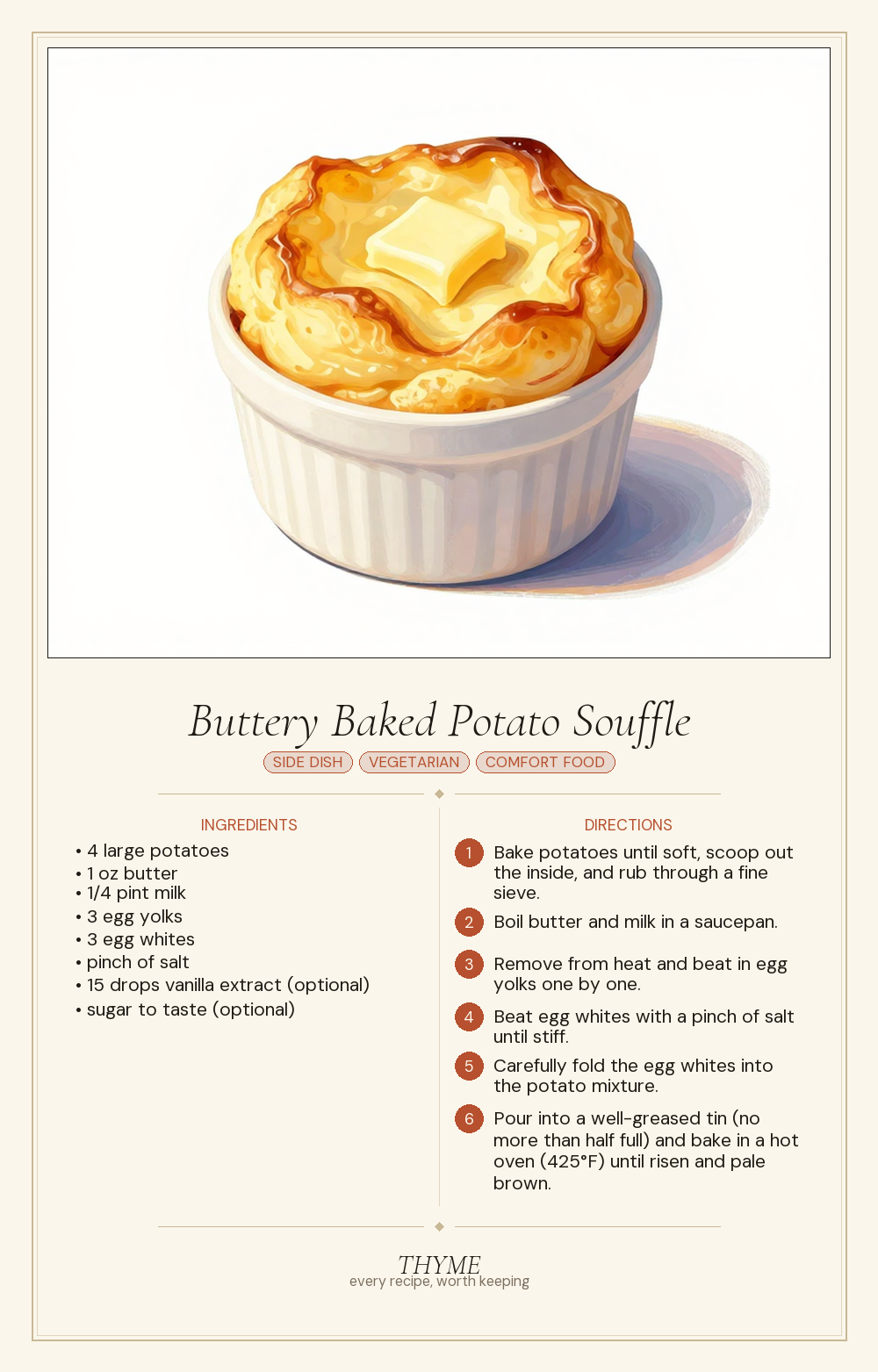 Buttery Baked Potato Souffle