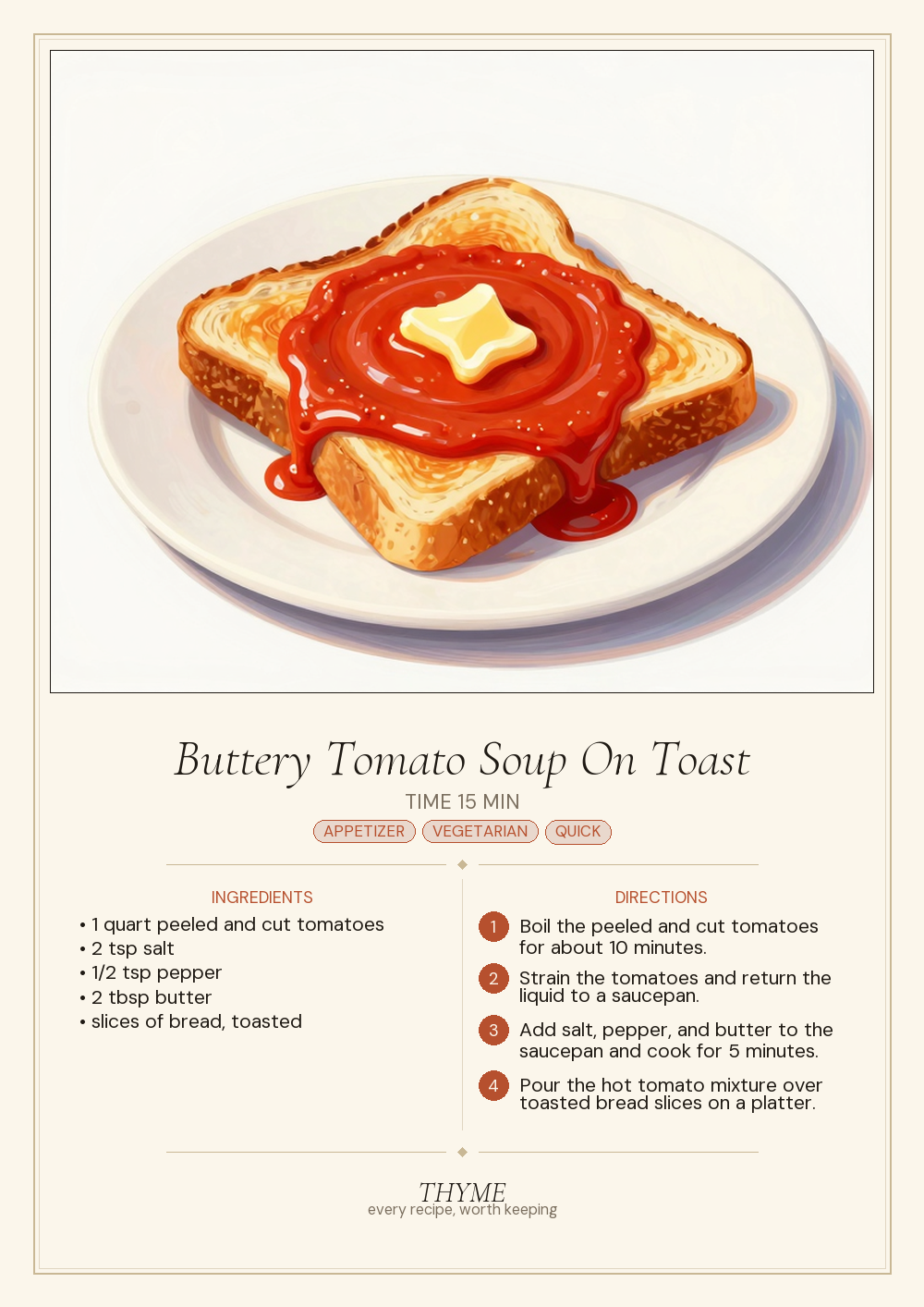 Buttery Tomato Soup On Toast