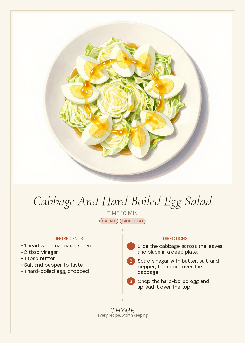 Cabbage And Hard Boiled Egg Salad