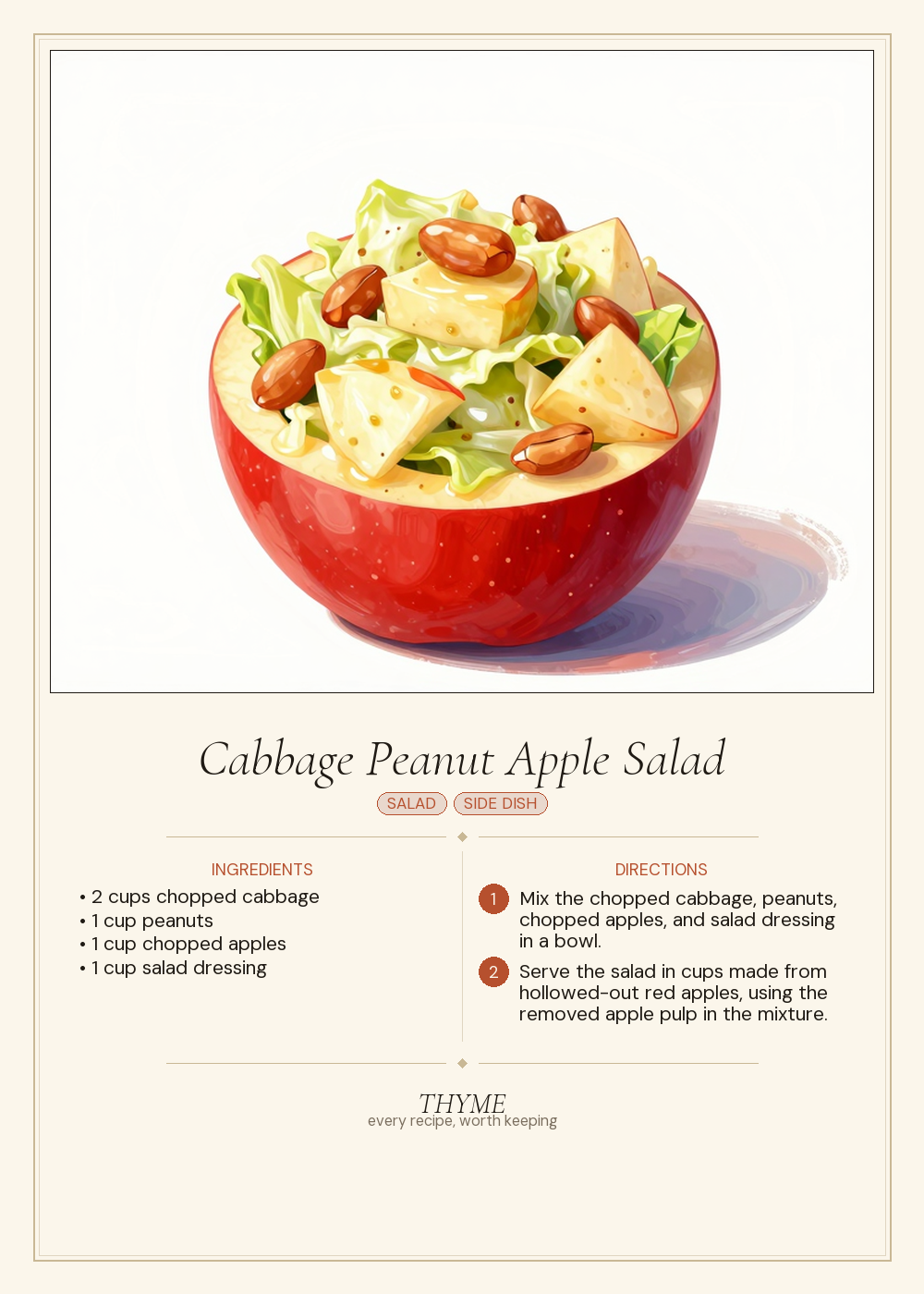 Cabbage Peanut Apple Salad