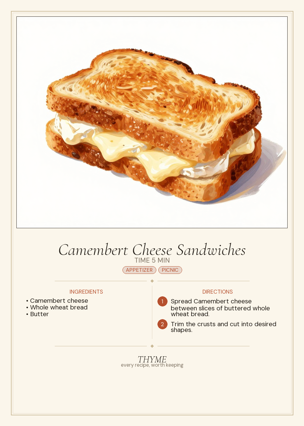 Camembert Cheese Sandwiches
