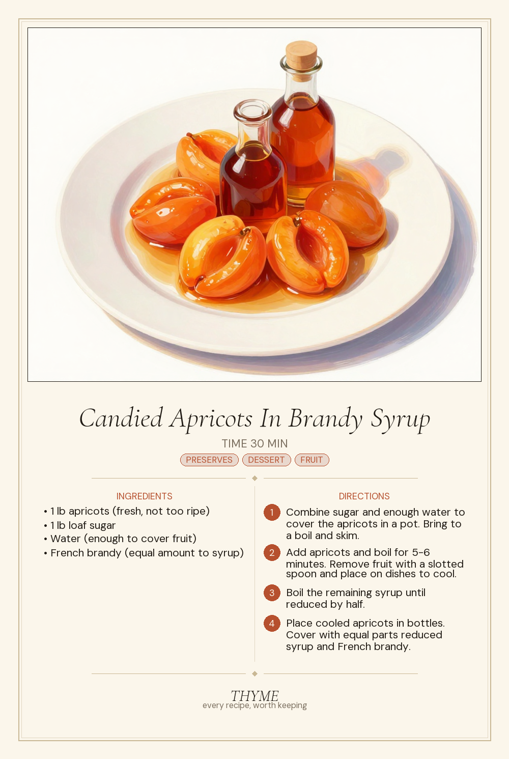 Candied Apricots In Brandy Syrup