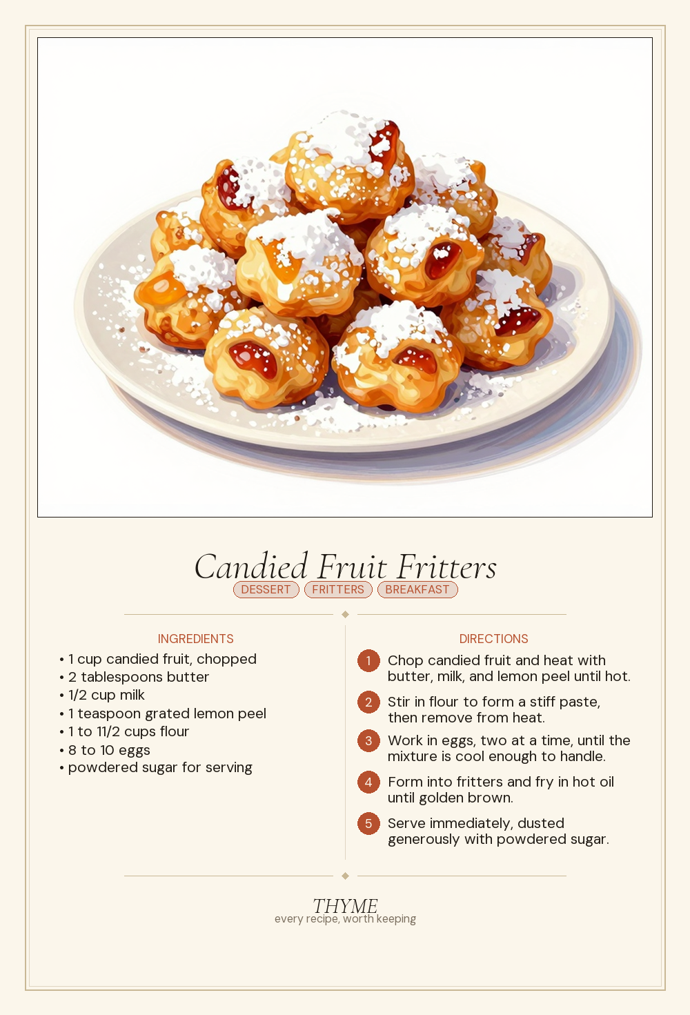 Candied Fruit Fritters
