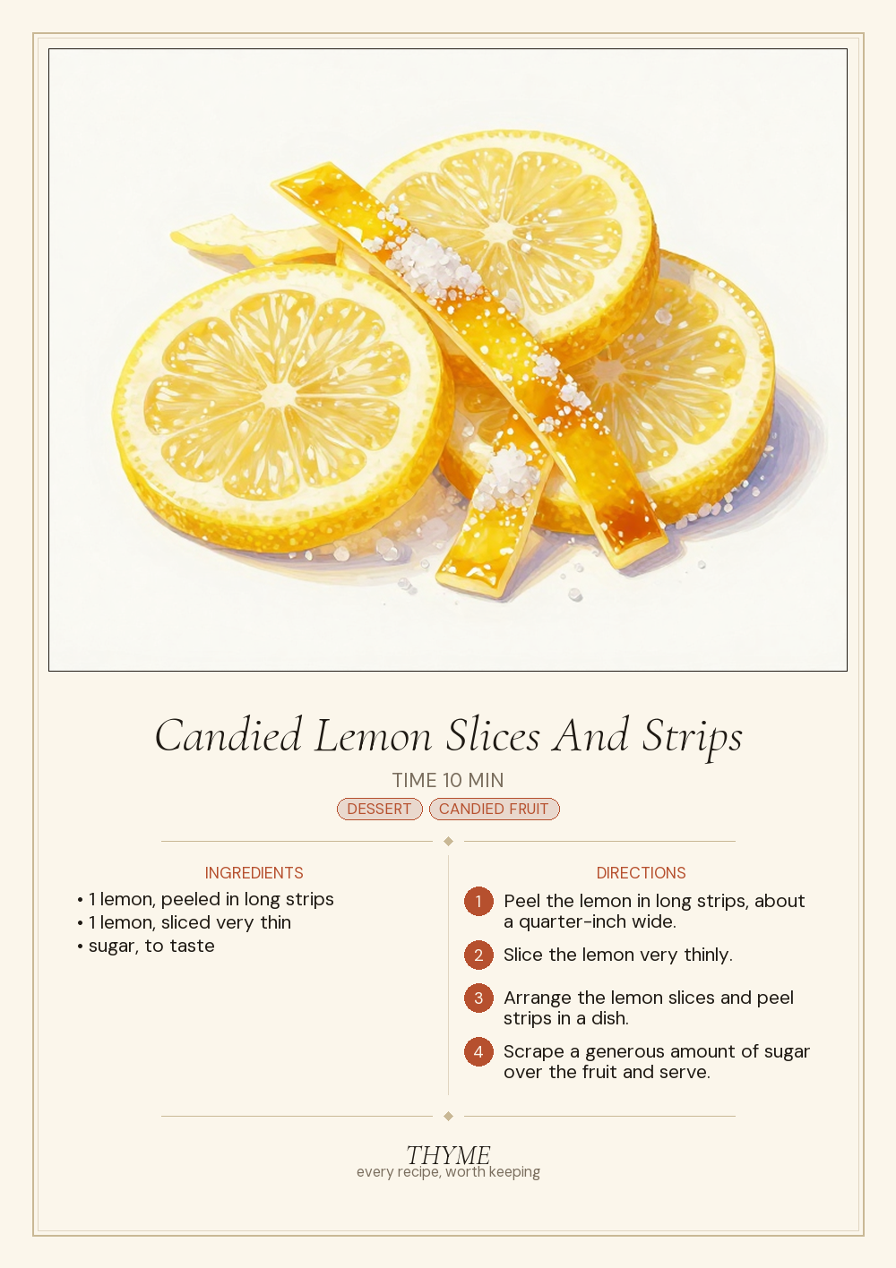 Candied Lemon Slices And Strips
