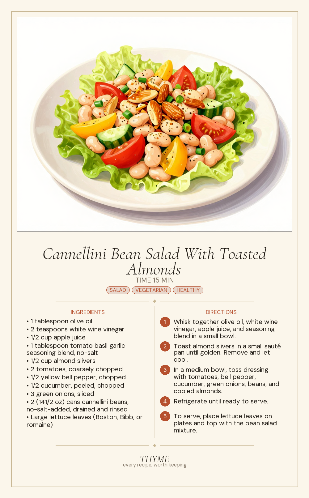 Cannellini Bean Salad With Toasted Almonds