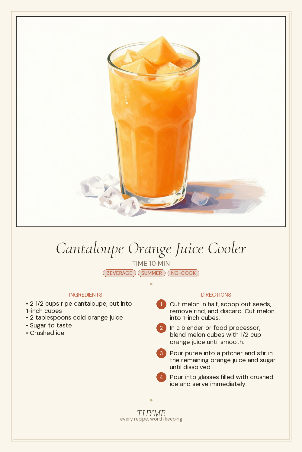 Cantaloupe Orange Juice Cooler