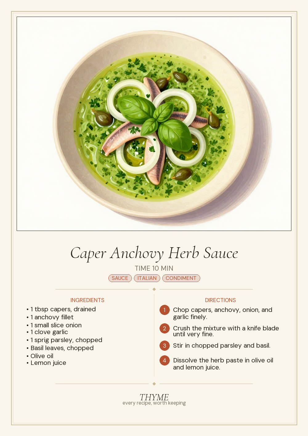 Caper Anchovy Herb Sauce