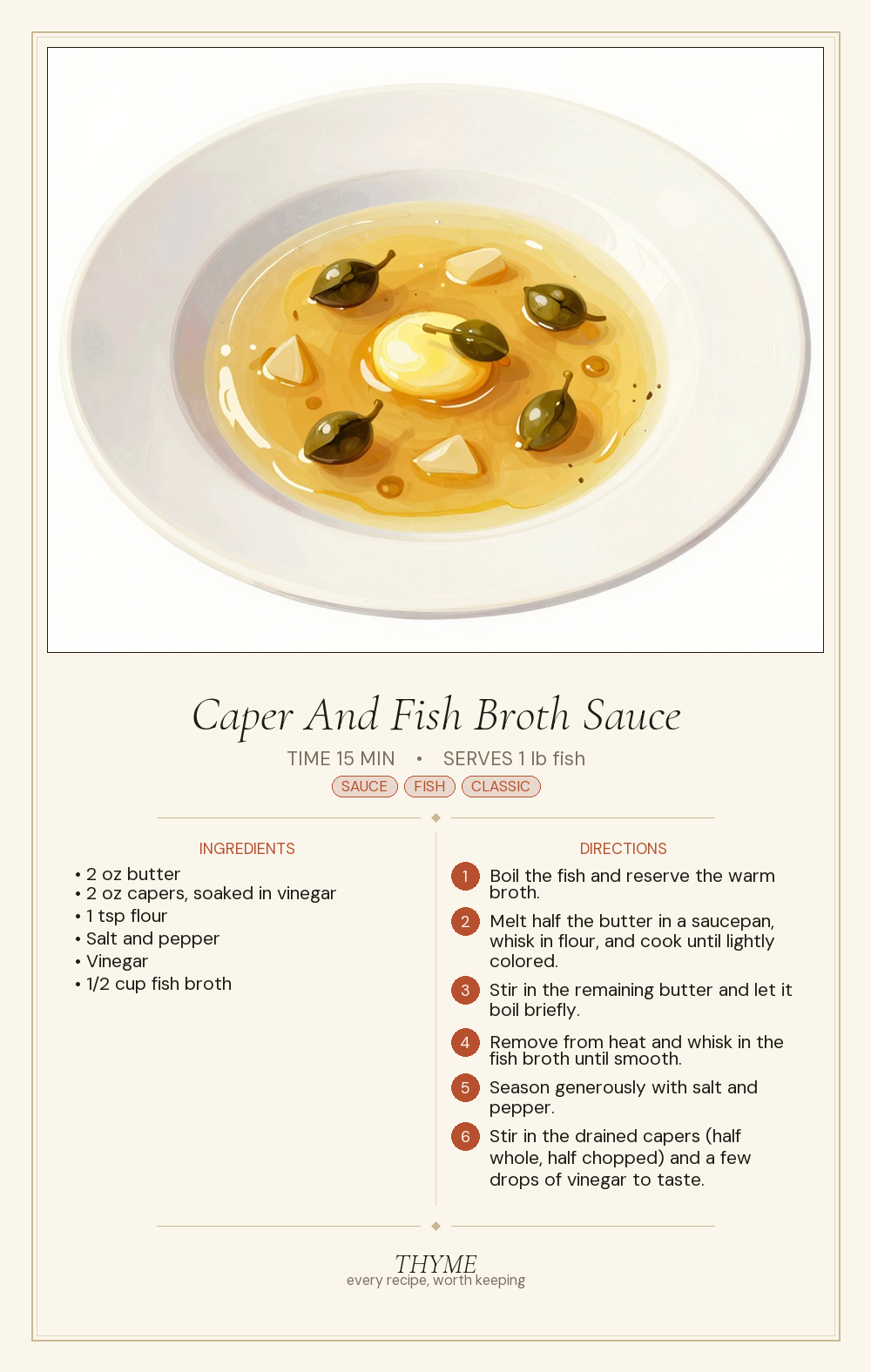 Caper And Fish Broth Sauce