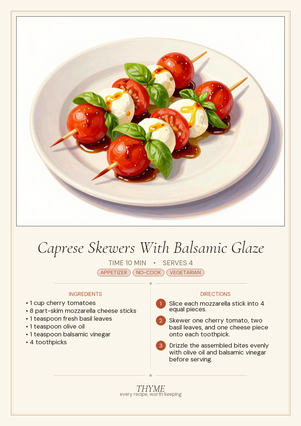 Caprese Skewers With Balsamic Glaze