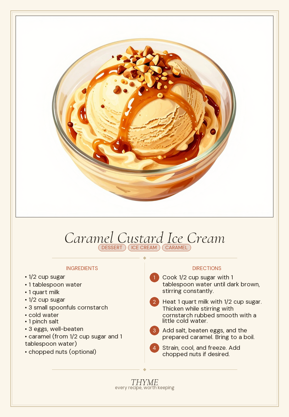 Caramel Custard Ice Cream