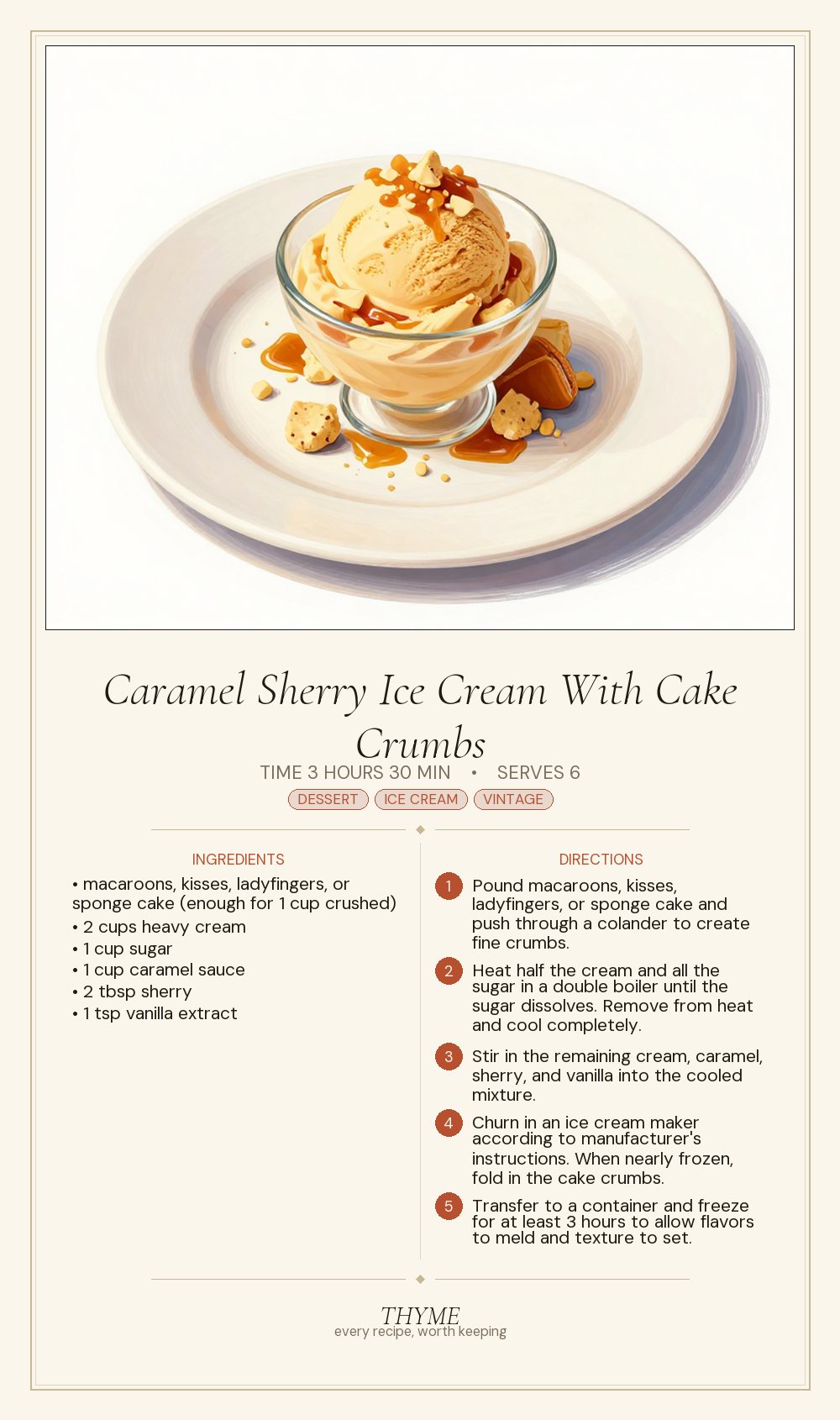 Caramel Sherry Ice Cream With Cake Crumbs