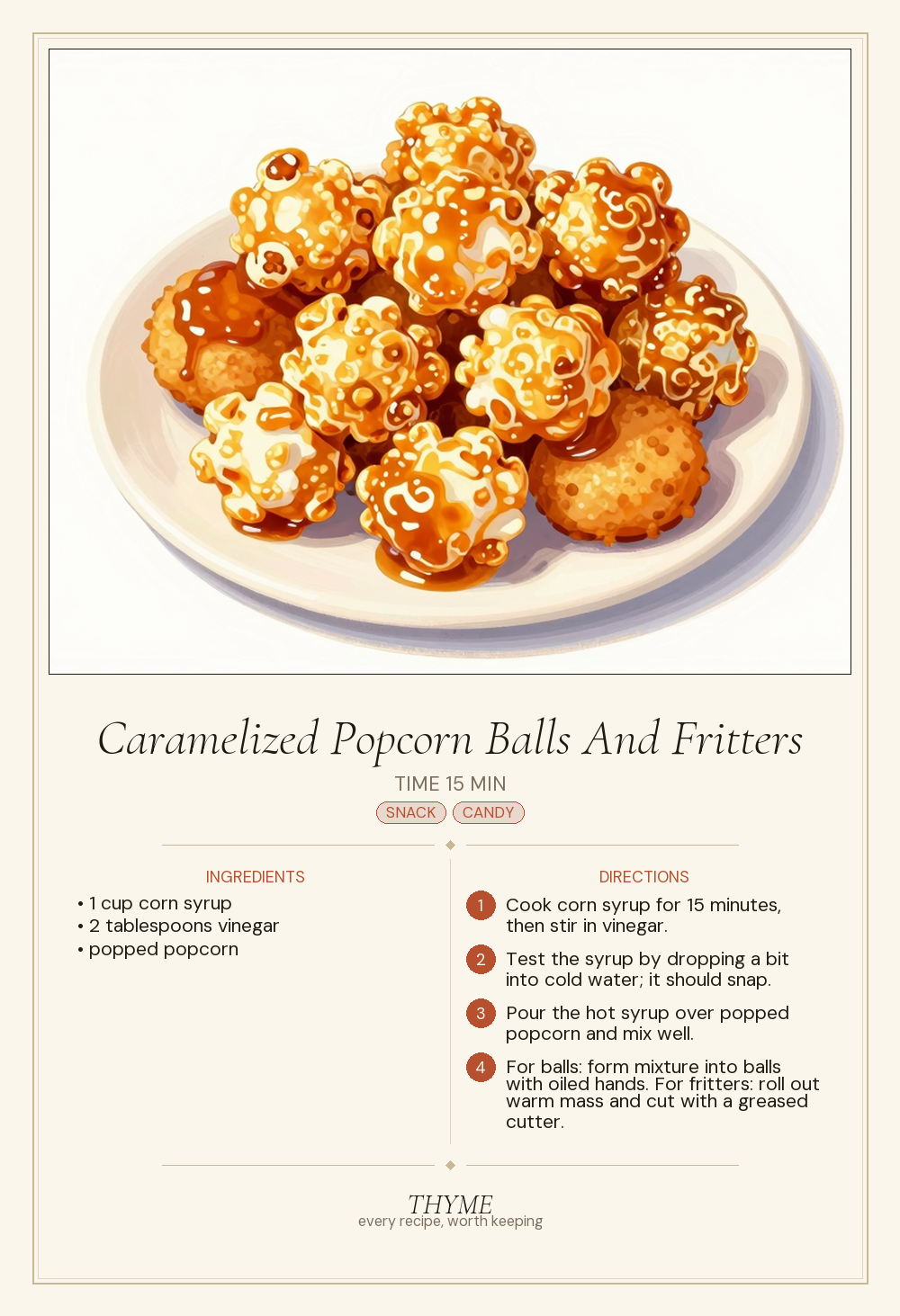 Caramelized Popcorn Balls And Fritters