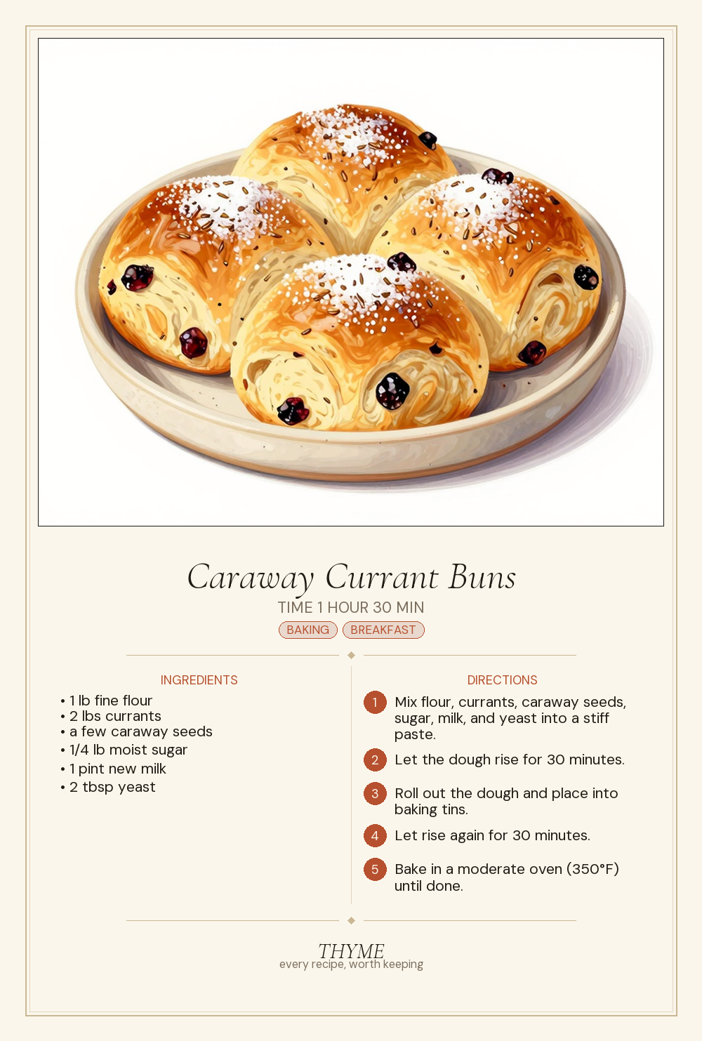 Caraway Currant Buns