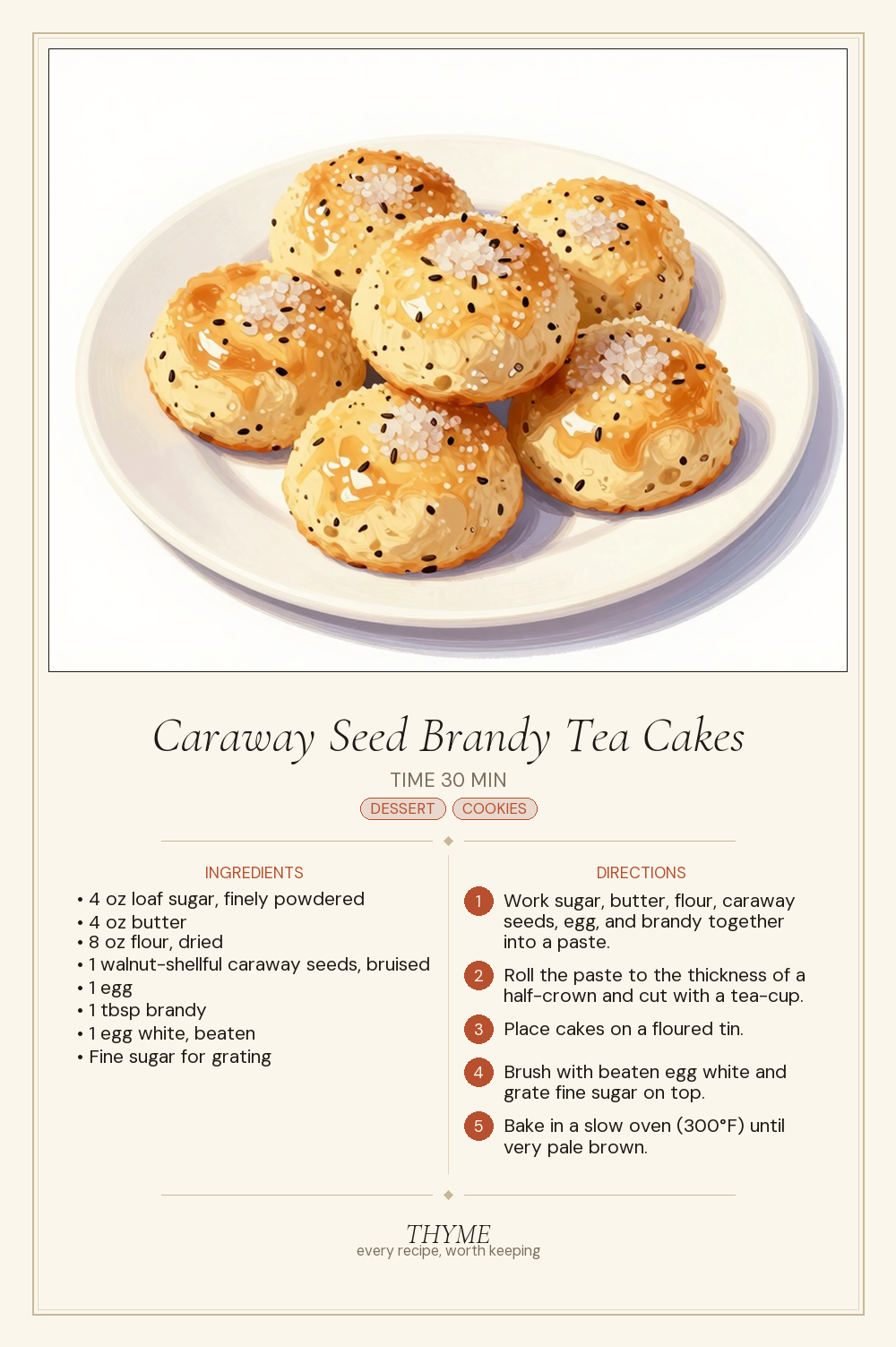 Caraway Seed Brandy Tea Cakes