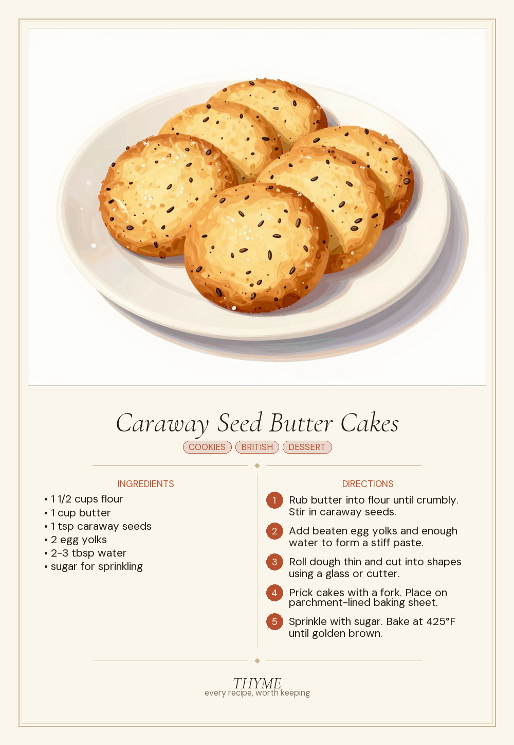 Caraway Seed Butter Cakes