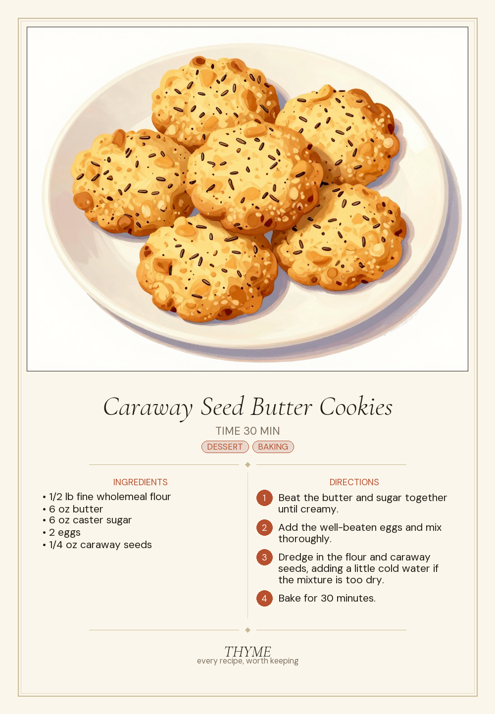 Caraway Seed Butter Cookies