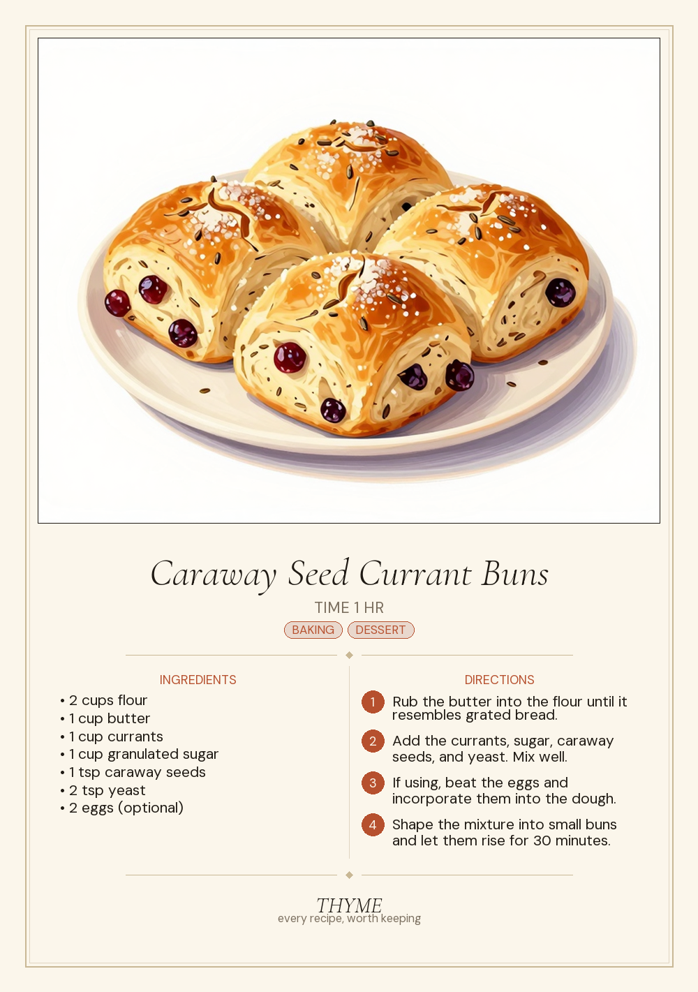 Caraway Seed Currant Buns