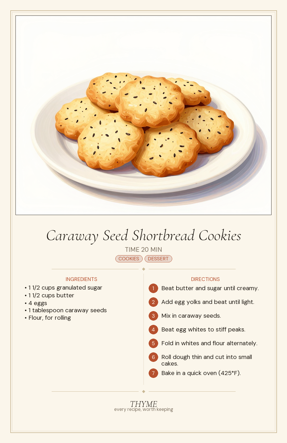 Caraway Seed Shortbread Cookies
