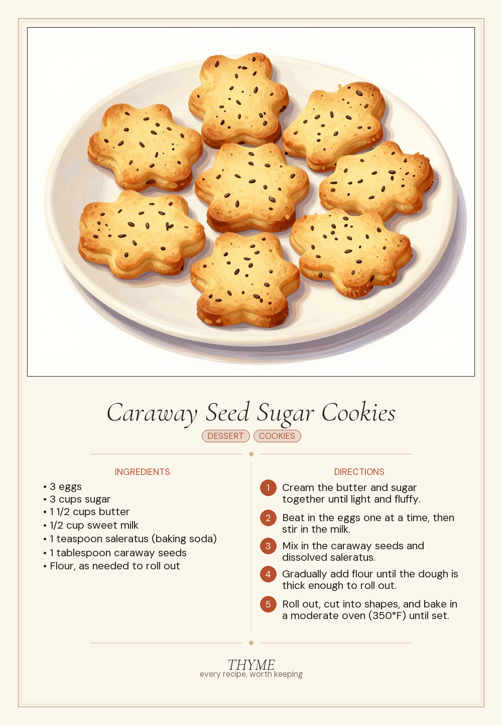Caraway Seed Sugar Cookies