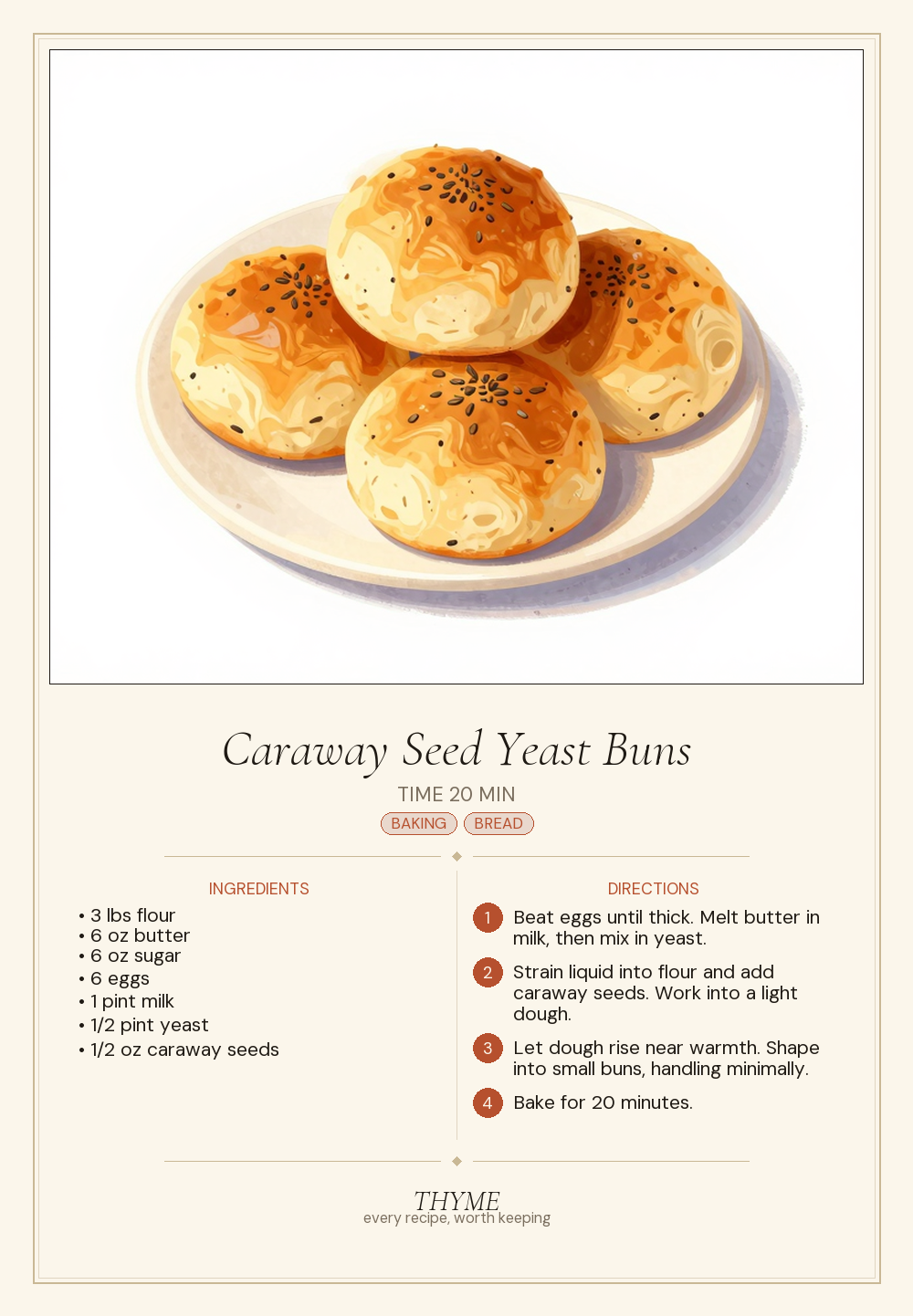 Caraway Seed Yeast Buns