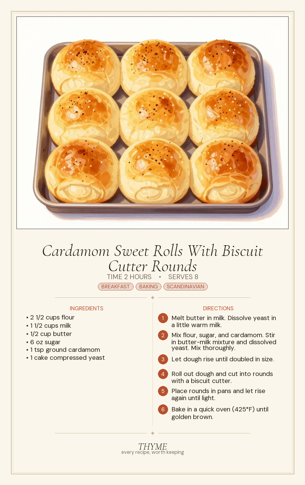 Cardamom Sweet Rolls With Biscuit Cutter Rounds