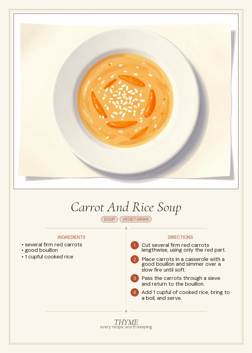 Carrot And Rice Soup