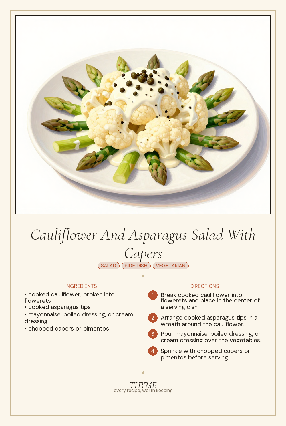 Cauliflower And Asparagus Salad With Capers