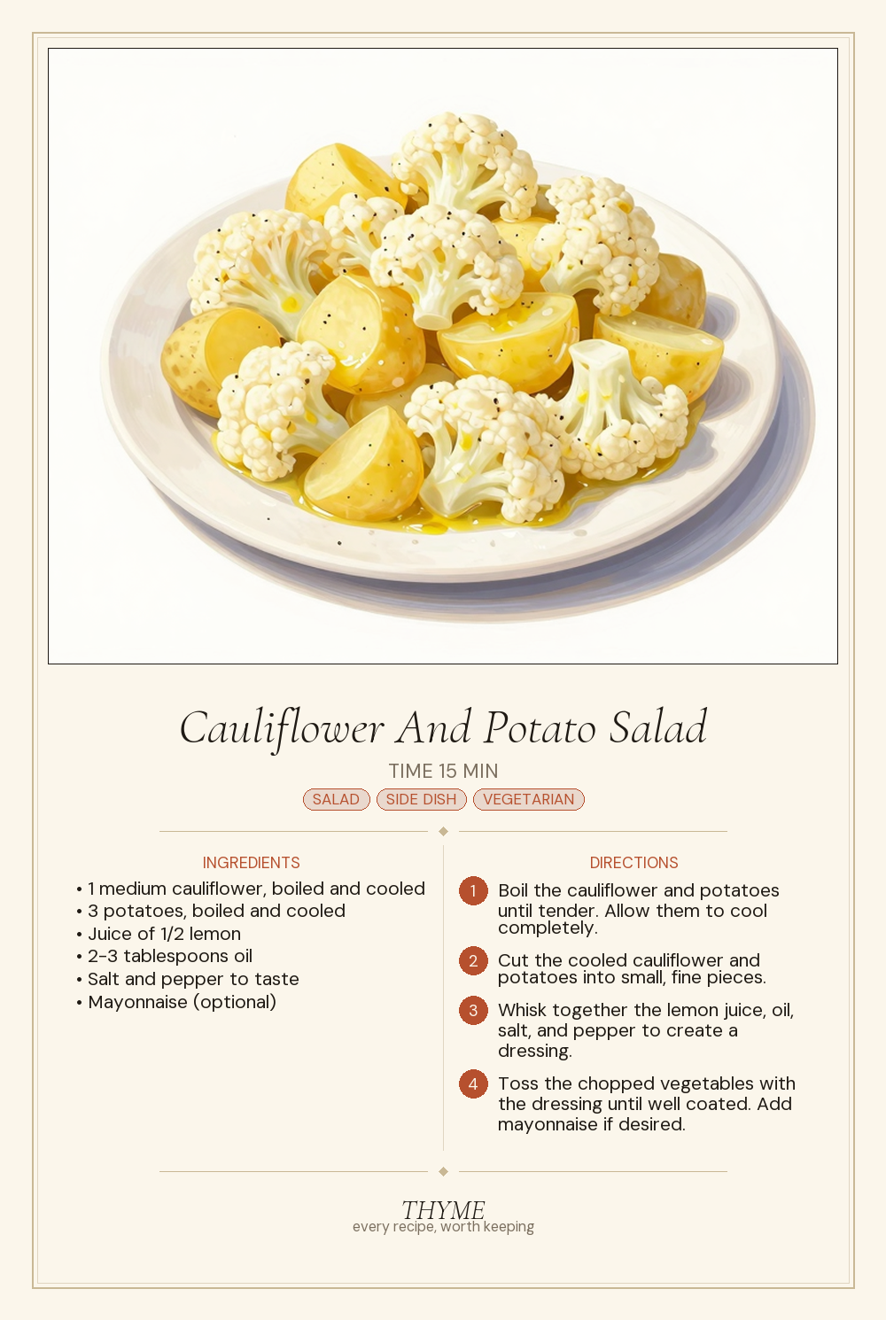 Cauliflower And Potato Salad