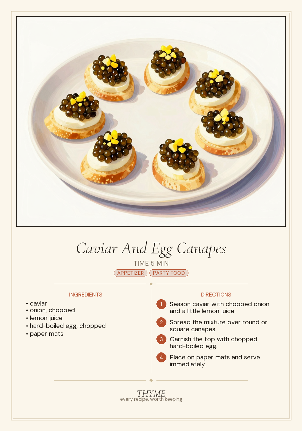Caviar And Egg Canapes