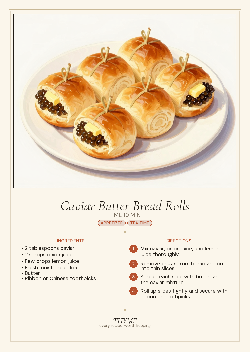 Caviar Butter Bread Rolls