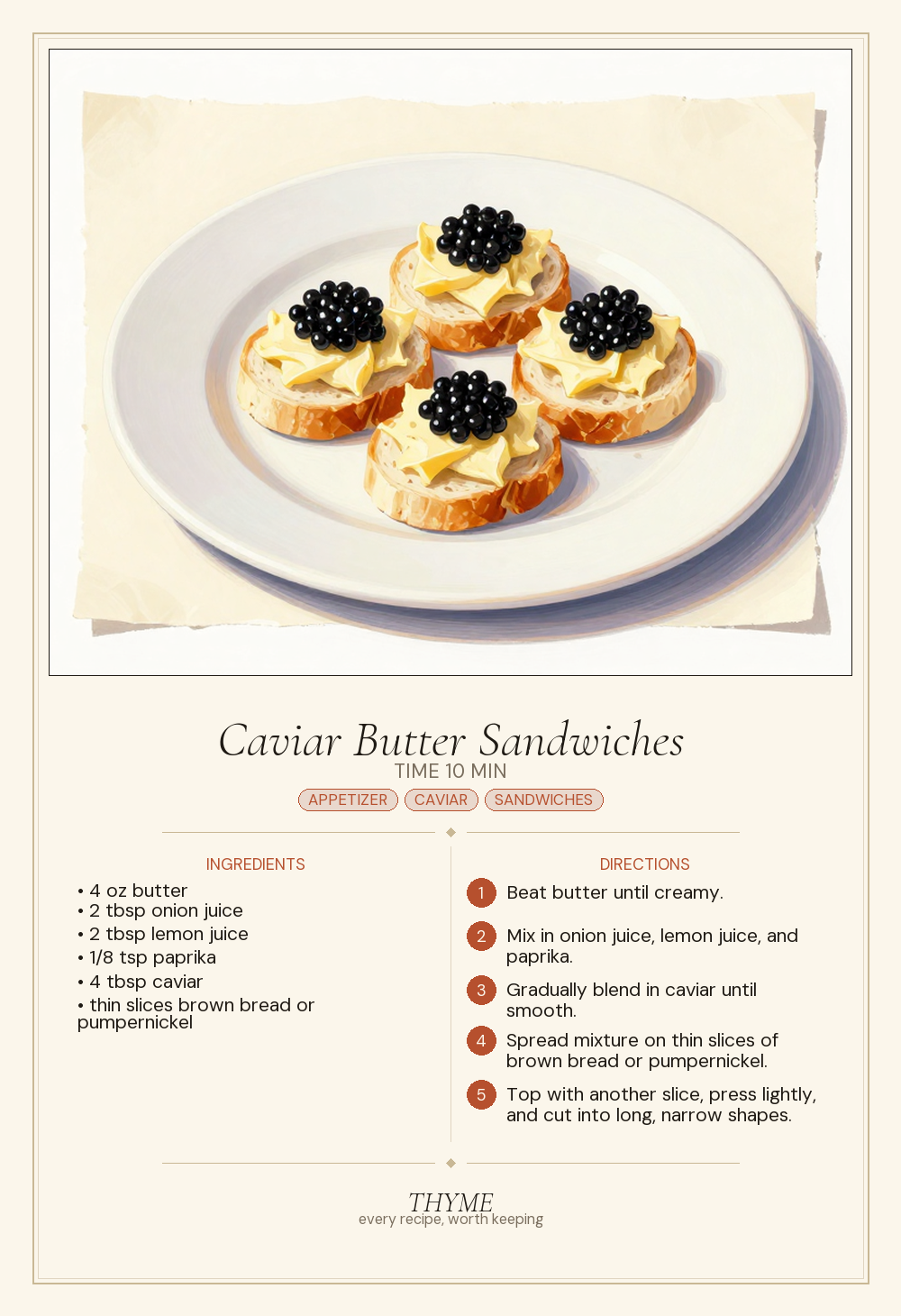 Caviar Butter Sandwiches