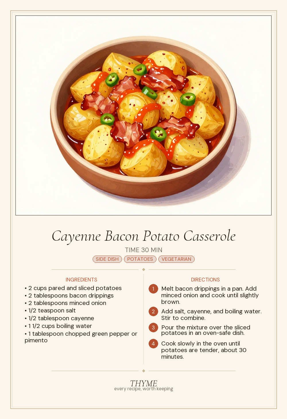 Cayenne Bacon Potato Casserole
