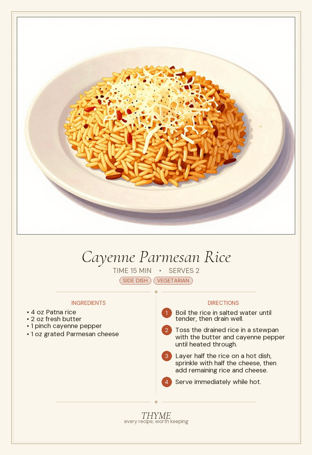 Cayenne Parmesan Rice